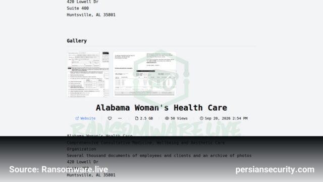 نشت داده‌های سازمان Alabama Woman's Health Care توسط گروه باج‌افزاری Emperador