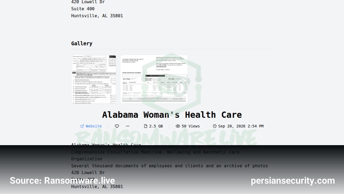 نشت داده‌های سازمان Alabama Woman's Health Care توسط گروه باج‌افزاری Emperador