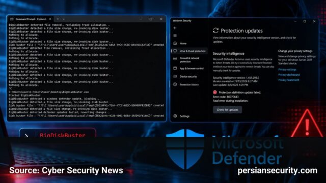 کشف تکنیک BigDiskBuster برای ایجاد اختلال در به‌روزرسانی‌های Microsoft Defender