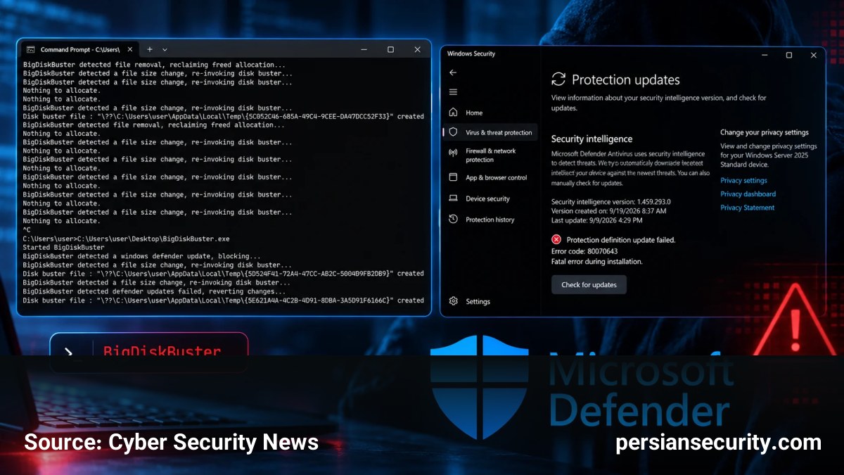 کشف تکنیک BigDiskBuster برای ایجاد اختلال در به‌روزرسانی‌های Microsoft Defender