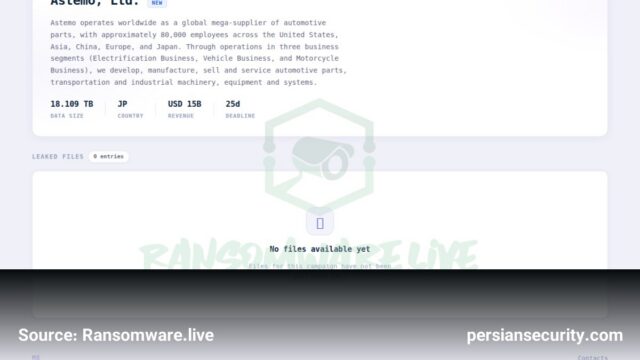 هدف قرار گرفتن شرکت Astemo توسط گروه باج‌افزاری Metaencryptor