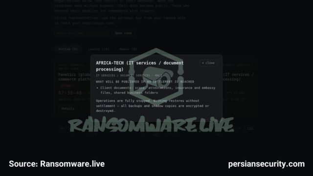 حمله باج‌افزاری به شرکت AFRICA-TECH و توقف کامل عملیات