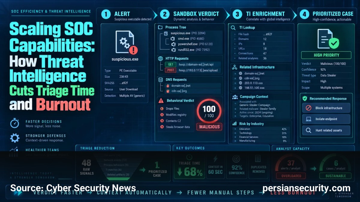 بهینه‌سازی قابلیت‌های SOC: نقش Threat Intelligence در کاهش زمان تحلیل و فرسودگی تحلیل‌گران