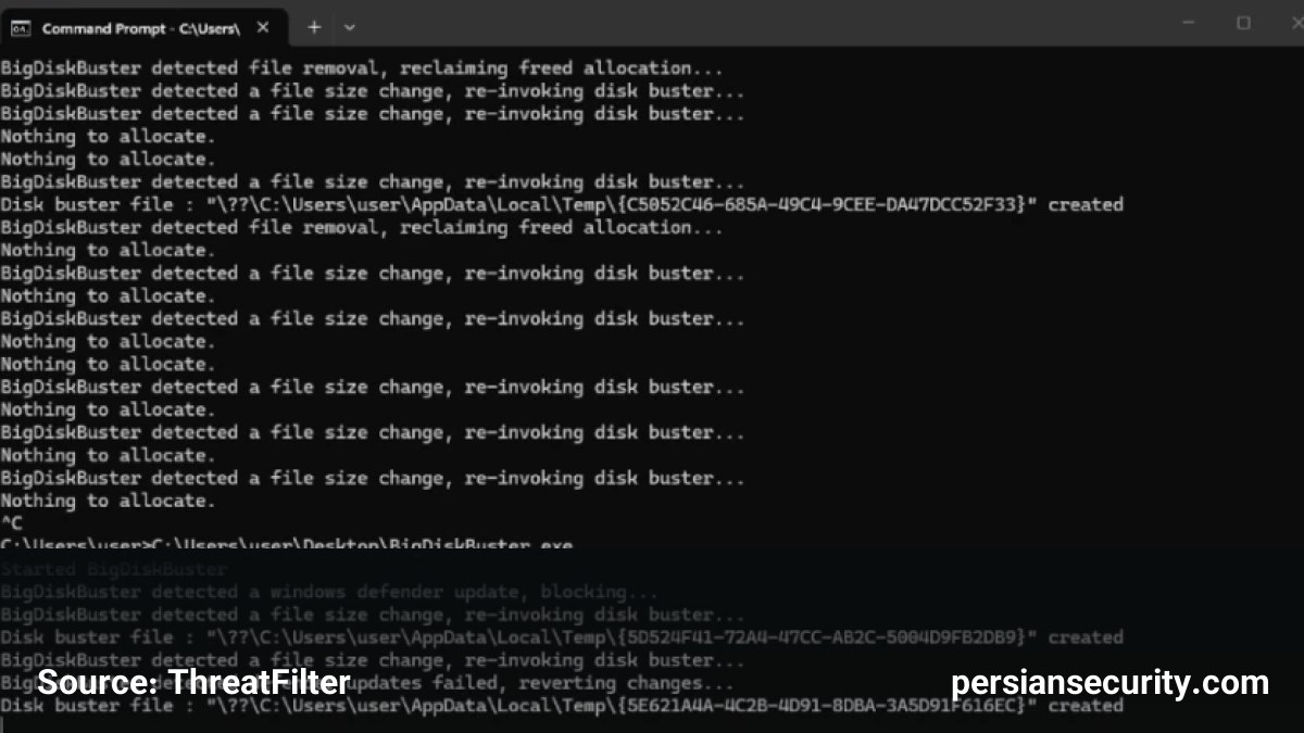 انتشار ابزار BigDiskBuster: متد جدید برای متوقف کردن به‌روزرسانی‌های Microsoft Defender