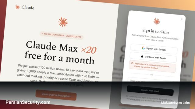 تله فیشینگ در قالب توزیع رایگان اشتراک Claude Max با تکنیک Browser-in-the-Browser