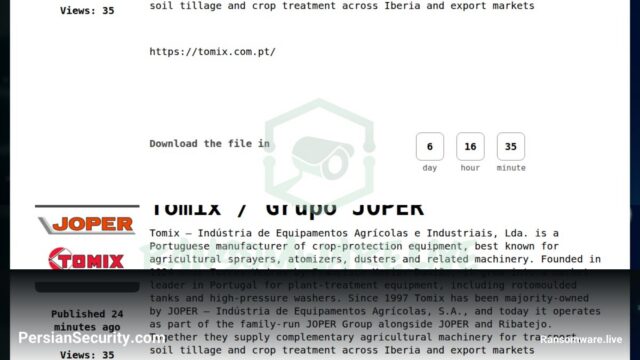 گروه صنعتی Tomix و JOPER هدف حمله باج‌افزاری Spacebears قرار گرفتند