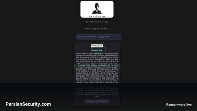 نشت داده‌های شرکت بیمه Guardrisk توسط گروه باج‌افزاری Thegentlemen