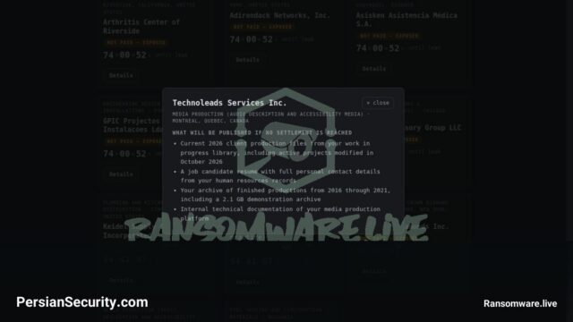 افشای داده‌های حساس شرکت Technoleads Services Inc توسط گروه N0n