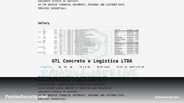 انتشار داده‌های شرکت GTL Concreto توسط باج‌افزار Emperador