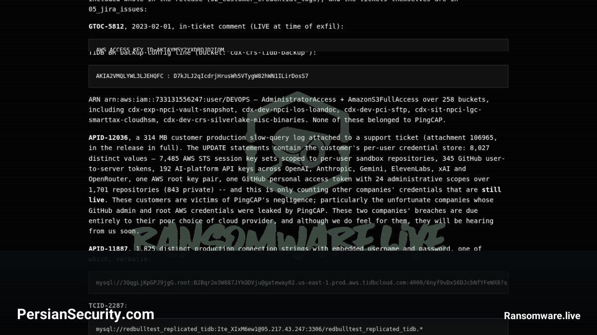 شناسایی PingCAP و سرویس TiDB Cloud به عنوان قربانی جدید در گزارش Fulcrumsec